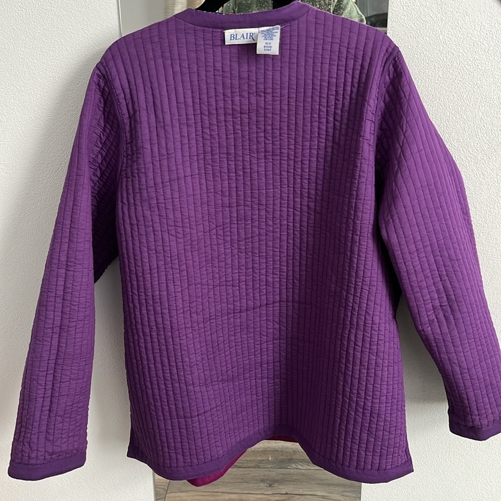 Vintage Blair Women’s Quilted Reversible Purple Jacket XL - Picture 13 of 13